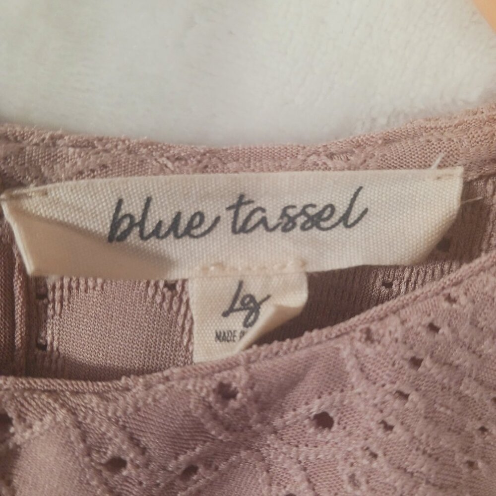 Anthropologie, Blue Tassel, Women's Top, Large, Dusty Pink, Peplum and Ruffles - Picture 2 of 13